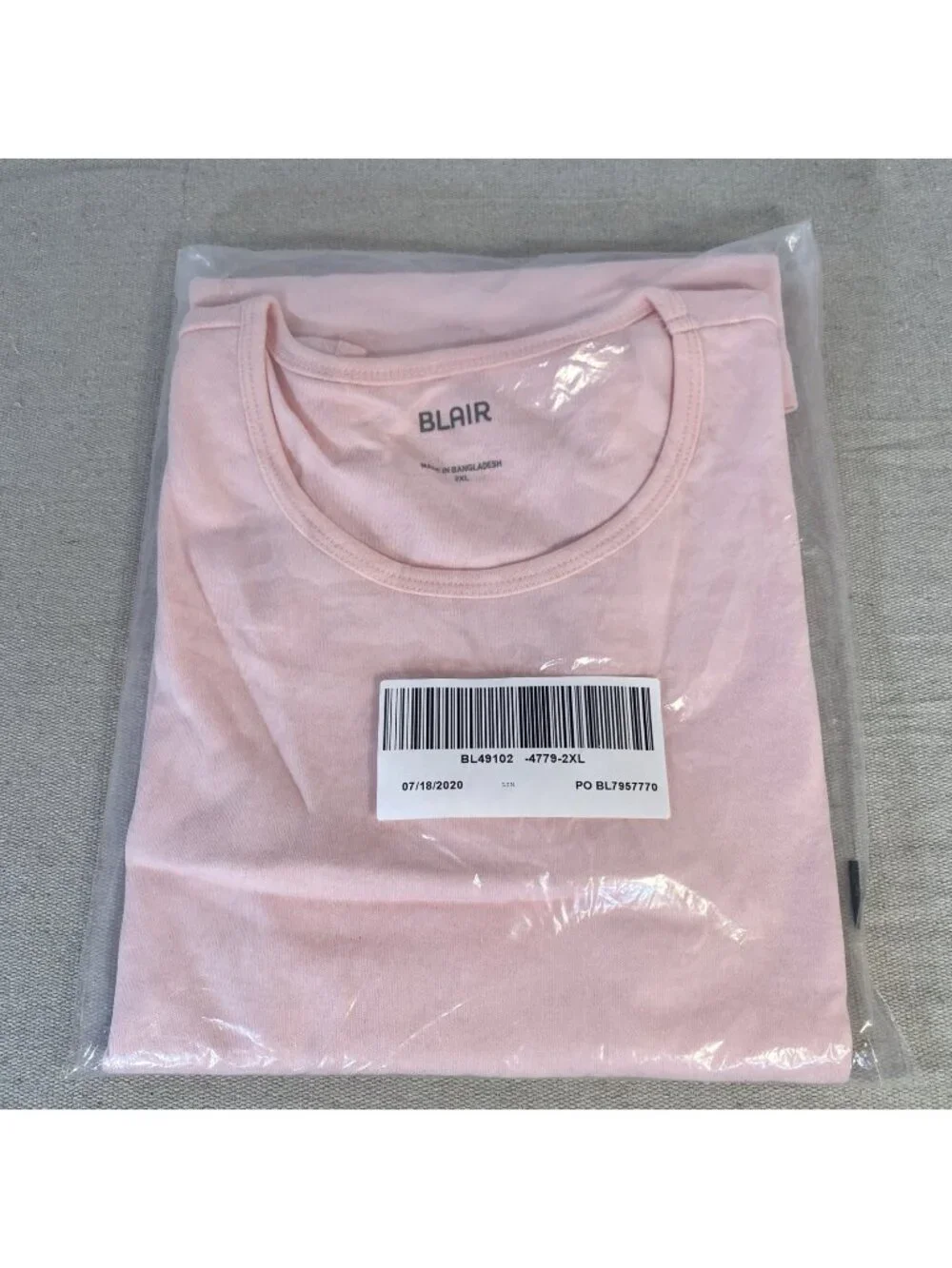 NEW SEALED Blair Brand Pale Pink 2XL Short Sleeve Womens Jewel Neck Pullover Top - Picture 1 of 4